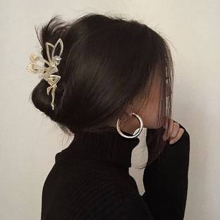 Rhosyn Party Wear Claw Clip Clutcher, Metal Rhinestone Bun Juda Clip Hair Accessories d Bun Clip