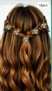 KVY COLLECTION Hairc accessries for women& girls velcro hair decoration mini flower hair clips Hair Tattoo/Sticker