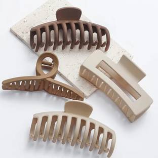 Zennie 4Pcs Jumbo Set Combo Hair Claw Clip Foe women & Girls Hair Claw