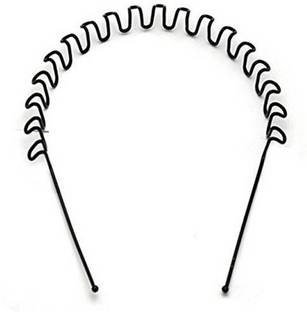 NPRC Premium Quality Hair Band For Men And Women Daily Use Black Spring ZigZag Wave Metal Hair Hoop Band Unisex Sports Headband Hair Band