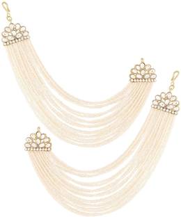 J J Jewellers Multi Strand Ear Chain Embellished With Pearl For Women/Girls Hair Chain