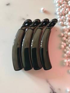 house of common WOMEN UNBREAKABLE IMPORTED PREMIUM BLACK COLOUR BANANA CLIPS PACK OF 4 Banana Clip