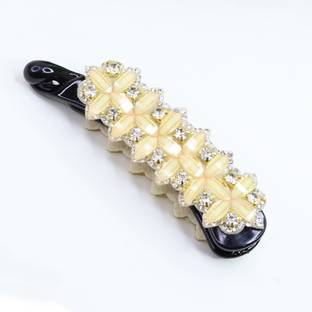 Myra Collection Rhinestone Crystal Banana Hair Clip Flower Hair Accessories for women Banana Clip