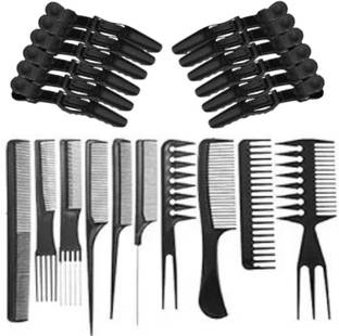 SIYDHA Barber Comb Salon Parlour Hair Cutting With Crocodile Hair Styling Clips Set Hair Clip