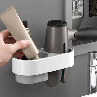 TGOPIT Hair Dryer Stand and Hair Accessories Organizer with Magic Sticker Hair Dryer