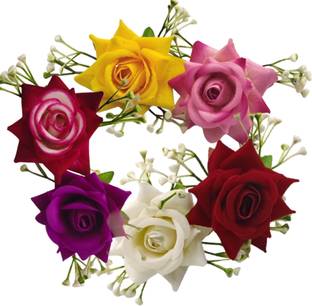 OASIS Rose Flower Juda Pin Flower U Shape Pin For Girls & Women Hair Pin