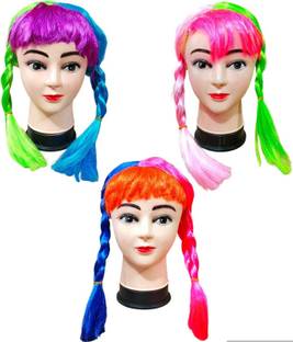 UGS Hair wig for ladies gents kids free size best for holi making reels drama show Braid Extension