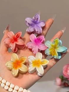 Zennie 6pcs Medium Flower Clip Hair Clutcher For Women & Girls Hair Claw
