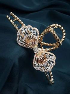 RosaStella 1Pcs Korean Style Tassel With Pearl Hair Clutcher For Women & Girls Metal Claw Hair Claw