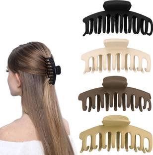 RosaStella 4Pcs Korean Style claw & Large Size, hair clutcher for women Hair Claw
