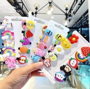Bajirao Singham012 40pcs Rainbow Unicorn Ice Cream Lemon Fruits Kitty Multicolor Hair Clips Set Baby Hairpin For Kids Girls Toddler Barrettes Hair Accessories Baby Girl (40 Pc) Hair Clip