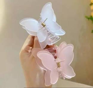 DRP 2 pieces of multicolor icy shade double layer butterfly hair clutchers for women Hair Claw