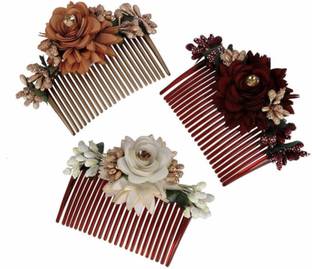Myra Collection flower comb pack of 3 pcs Hair Clip