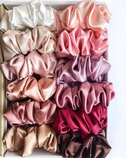 hummanbird Luxury Satin Scrunchies|Soft Hair Ties Set of 12 Rubber Band