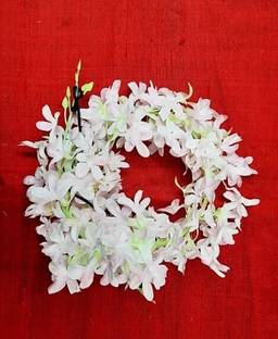 ShilpoKuthi Artificial flower gajra for women - White Hair Accessory Set