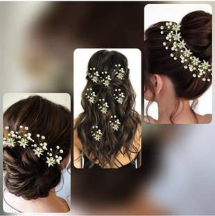 kerav Hair Pin Accessories For Women and Girls Party Wear Pearl Hair Pins For Wedding Hair Pin