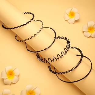 Diversa Multi-Style Spring Wave Non-Slip Metal Unisex Hairband for Sports & Yoga Hair Band