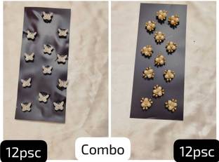 KVY COLLECTION Hair accessories for women wedding hair clips velcro mini flower(24psc) Hair Tattoo/Sticker