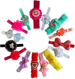 Sonpal 12 PCS multi-colour baby girl kids hairband headbands elastic hair accessory Head Band