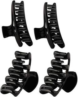 BHARATGAURAV Large Black Jaw Clips Butterfly Hair Claw Hair Accessories for Women And Girl (Pack of 4) Hair Claw
