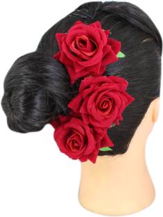 Ear Lobe & Accessories Hair Clip Rose Flower Red 3pcs Hair Clip