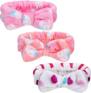 MANODHRUVA 3pcs Soft Facial Headwrap Band for Girls and Women, Multicolor Head Band