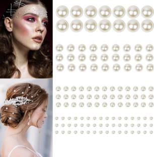 Kaima Pearl Stone Sticker Hair Accessories for Wedding Hair Bindi for Women (200 PCS) Hair Tattoo/Sticker