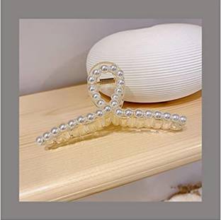 sparkal Korean style Women's and Girls Pearl Hair Clutcher Pack of 1 Hair Claw