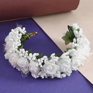 Sanjog Foam Flower Handmade Hair Gajra/Juda Maker/Hair Veni for Girls/Women Bun