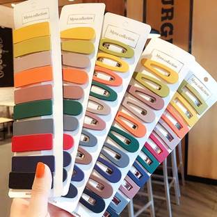 Myra Collection 50 pcs combo Matte Snap Hair Clip Barrettes for Girls women Tic Tac Clip