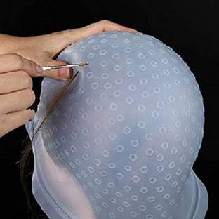 APPARA Silicone Reusable Hair Colouring & Bleaching Cap With Hook Hair Hair Accessory Set