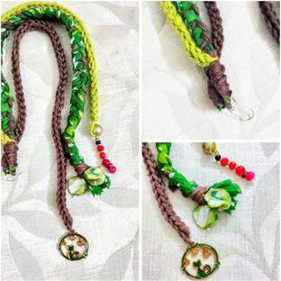 uberjewels Boho style hair braid extensions in green colour Braid Extension