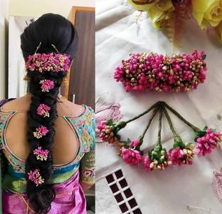 Ritoza Artificial flower for hair bridal Hair veni gajra hair accessories Hair Accessory Set