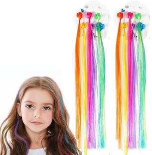 Rubela Hair Extensions with Clips - Colorful Decorative Hair Braids for Kids Braid Extension