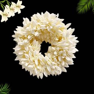 asfly Flower Juda Gajra Hair Bun Mogra Gajra Rubber band Artificial Rose Gajra Hair Band