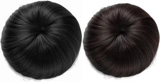 AARTI FASHION Women's and Girl's Synthetic Bun Extension Natural Black & Brown Hair Extension Bun