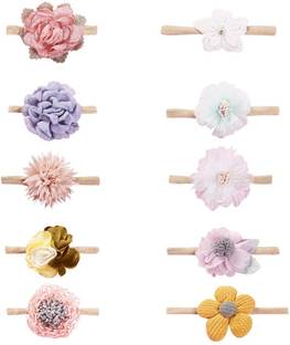 HASTHIP Baby Girls Hair Bow Headbands Nylon Flower Hairband Blossoms Accessories 10PCS Head Band