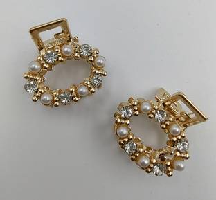 sparkal Party wear Golden Hair Clutcher Pack of 2 For Women And Girls Hair Claw