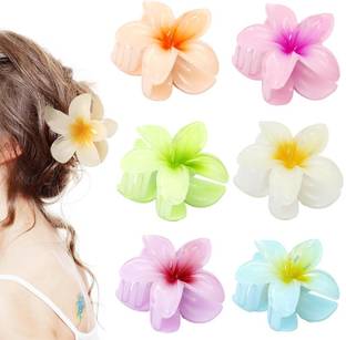 HASTHIP Hawaiian Flower Hair Clips for Women Girls Tropical Accessories for Parties Hair Claw