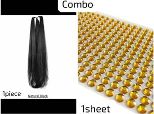 KVY COLLECTION Hair extension for women wedding hair braid ,hair decoration pearls(combo) Hair Tattoo/Sticker