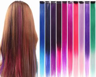 sparkal Pack of 6 Multi color Highlight Hair Extension Hair Clip