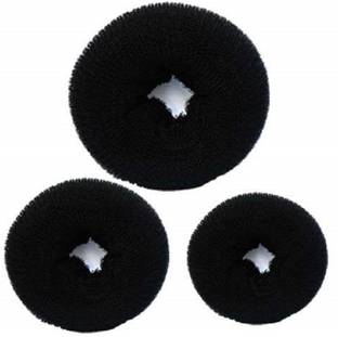 A H S Hair Donut Pack of 3 | All 3 different sizes (Black) Bun
