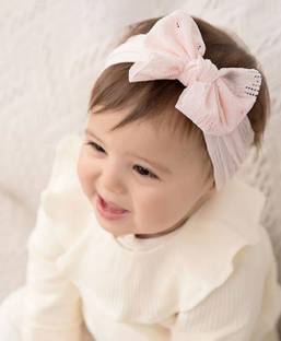 Ziory 1 pc Pink Bow Headband for Infant, Baby Girl,baby hair accessories, headband Head Band