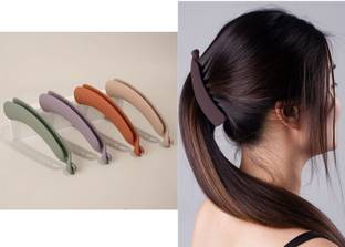 OLLIVOO 4 Pcs Banana Hair Clips for Women – Strong Hold 4.3" Large Matte Ponytail Clips Banana Clip