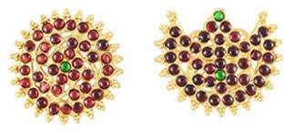 UshaGold G PRODUCTS Yellow Copper Sun and Moon Bharatanatyam Jewellery for Women Hair Accessory Set