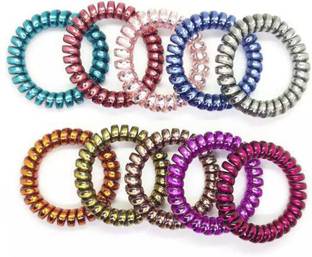 DENICRAAS Ponytail Holder Rubber Band For Hair Spring Spiral Hair Band Rubber Band