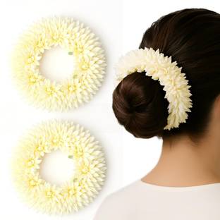 Diversa Artificial Scented Hair Bun Mogra Rubber Band Gajra For Women (Pack of 3) Bun
