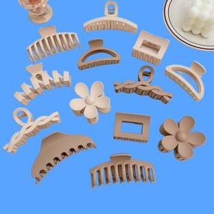 BZILO Pack of 6 Girl Matte Butterfly Banana Clip,Strong,Multicolor Varient Design H206 Hair Claw