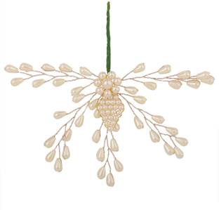 Mode Mania Silver Plated Leaf Shaped White colored Pearl Studded, Hair Accessory_A Head Band