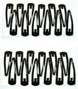 SVHub Collections Black Tik Tok Hair Pins for Girls and Babies (Large, 12 Pairs) Tic Tac Clip